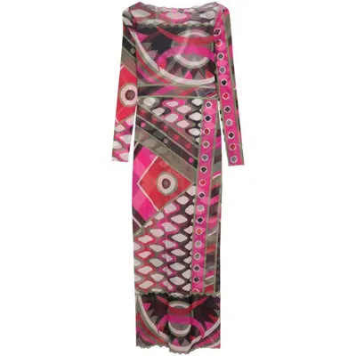 Shop Pucci Dresses In Black/pink