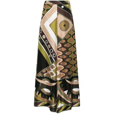 Shop Pucci Pants In Green/brown