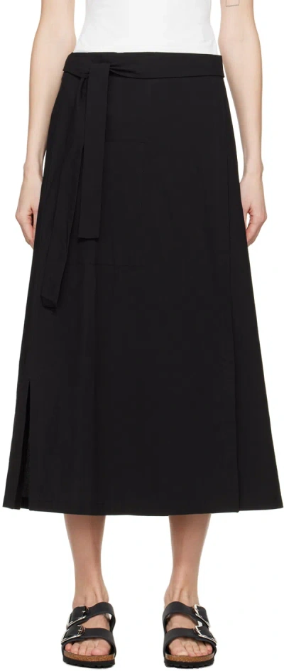 Shop Toogood Black 'the Sieve Maker' Midi Skirt In Fine Ripstop Cotton