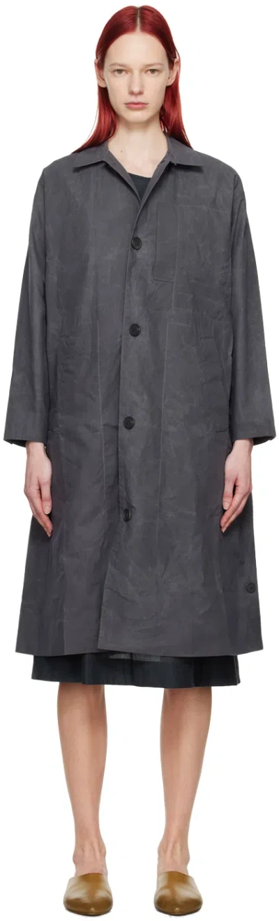 Shop Toogood Gray 'the Messenger' Coat In Proofed Cotton Charc