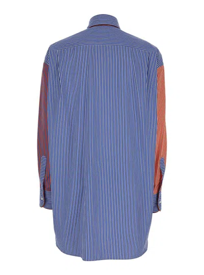 Shop Etro Red, Blue And Orange Striped Shirt In Cotton Woman In Multicolor