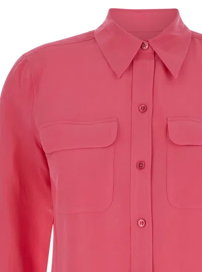 Shop Equipment Pink Shirt With Pockets In Silk Woman In Red