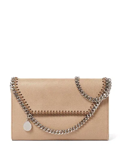 Shop Stella Mccartney Falabella Mini Shoulder Bag In Brown