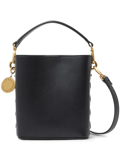 Shop Stella Mccartney Frayme Bucket Bag In Faux Leather In Black