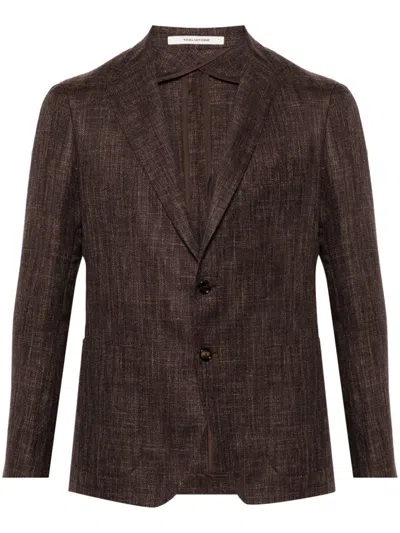 Shop Tagliatore Single Breasted Blazer Clothing In Brown