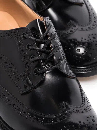 Shop Tricker's Bourton Lace Up Shoes In Black