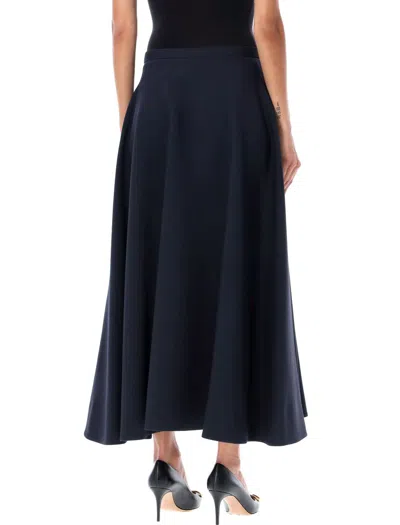 Shop Valentino Garavani Crepe Couture Midi Skirt In Navy