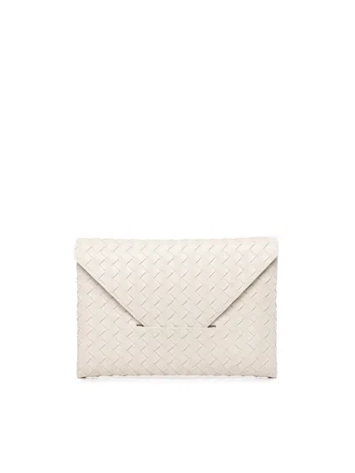 Shop Bottega Veneta Origami Large Clutch Bag In White