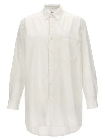 Shop Yohji Yamamoto Z Standard Big Chain Stitch Shirt In White
