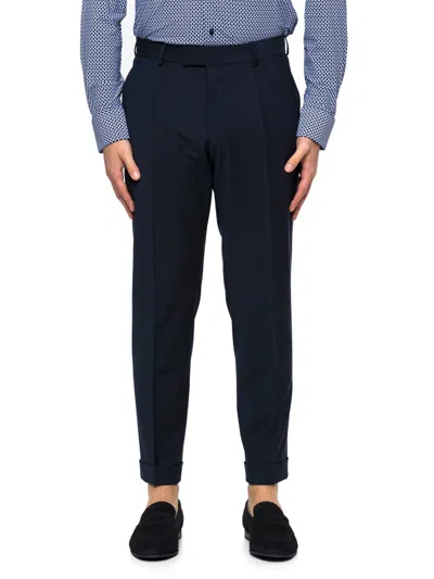 Shop Hugo Boss Boss  Pressed Crease Tailored Trousers In Blue