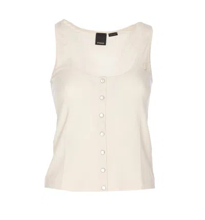 Shop Pinko Dogville Buttoned Tank Top In White