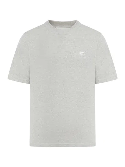 Shop Ami Alexandre Mattiussi Cotton T-shirt In Grey
