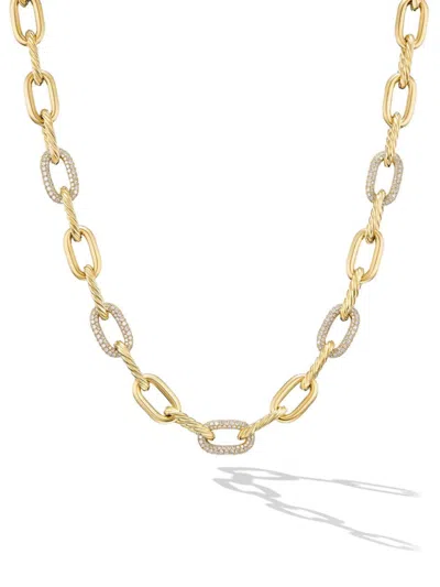 Shop David Yurman Women's Dy Madison Chain Necklace In 18k Yellow Gold With Diamonds