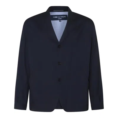 Shop Comme Des Garçons Homme Deux Comme Des Garçons Homme Plus Single Breasted Tailored Blazer In Blue