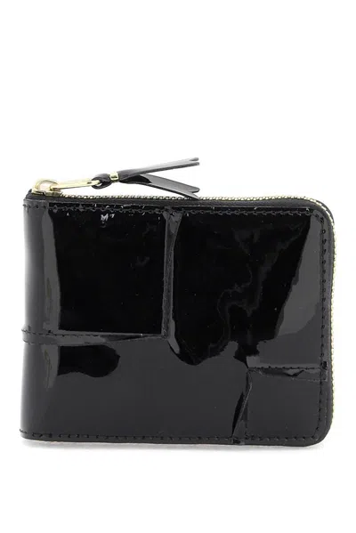 Shop Comme Des Garçons Wallet Reversed Hem Zipped Wallet In Black