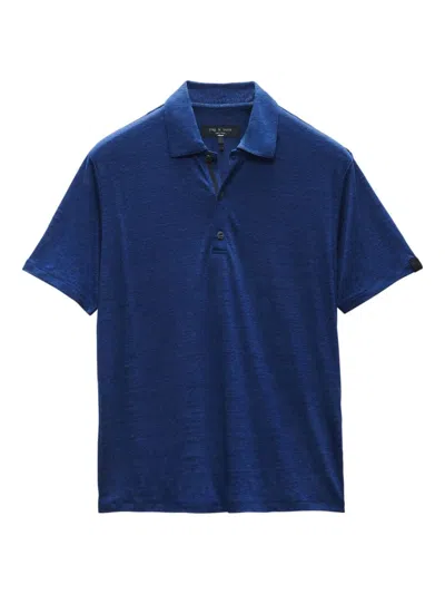Shop Rag & Bone Men's Linen Polo Shirt In Sal