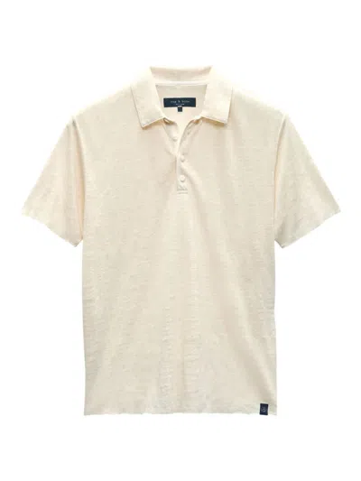 Shop Rag & Bone Men's Linen Polo Shirt In Turtledove