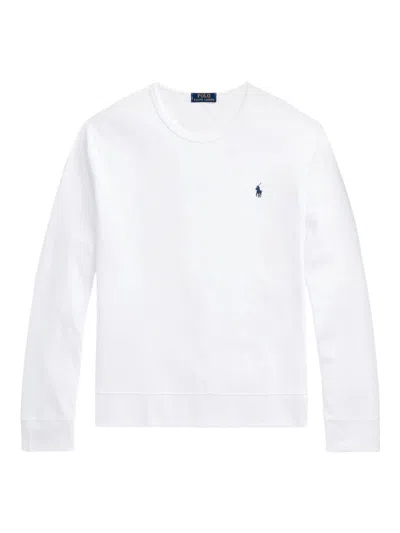 Shop Polo Ralph Lauren Men's Cotton Crewneck Sweater In White