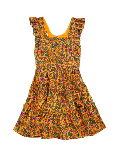 Shop Polo Ralph Lauren Little Girl's & Girl's Paisley Print Flutter-sleeve Dress In Neutral