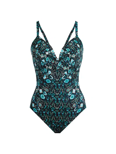 Shop Miraclesuit Swim Women's Bijoux Captivate One-piece Swimsuit In Black Multi