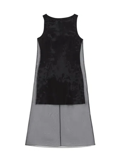 Shop Theory Women's Sleeveless Linen-blend Organza Dress In Black