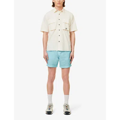 C.p. Company Cp Company Mens Starlight Blue Eco-chrome Logo-patch Swim Shorts In Starlight Blue