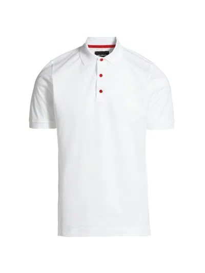Shop Kiton Men's Cotton Polo Shirt In White