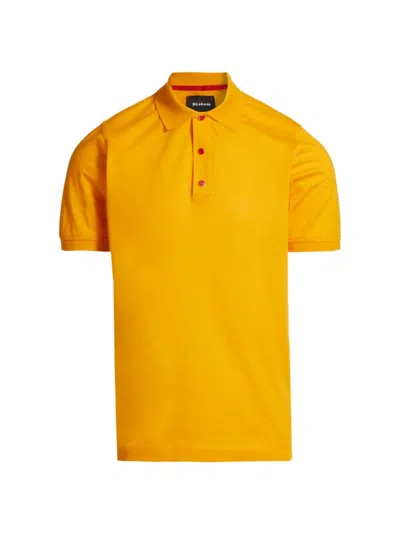 Shop Kiton Men's Cotton Polo Shirt In Yellow