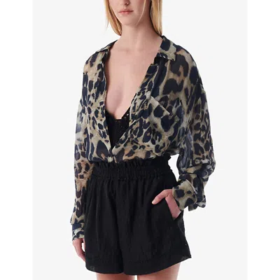 Shop Iro Jatkin Leopard-print Woven Shirt In Bei05