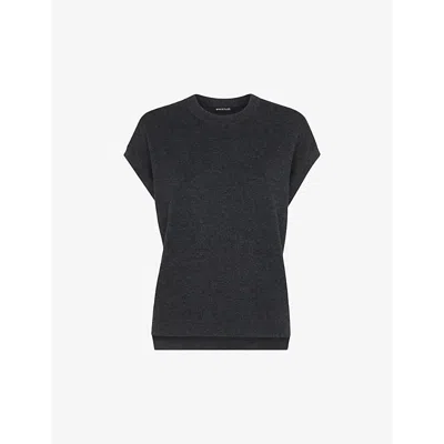 Whistles Melanie Cap Sleeve Top In Grey