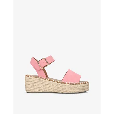 Shop Kg Kurt Geiger Womens Pink Pia Espadrille Woven Wedge Sandals