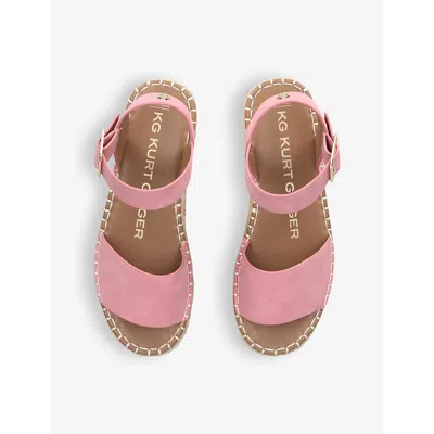 Shop Kg Kurt Geiger Women's Pink Pia Espadrille Woven Wedge Sandals