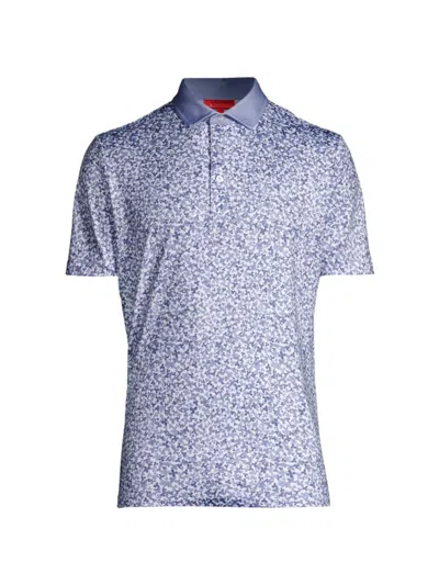 Shop Redvanly Men's Brewer Clover Print Polo In Baby Lavender