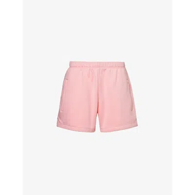 Shop Khy Elasticated-waist Cotton-jersey Shorts In Orchid Pink