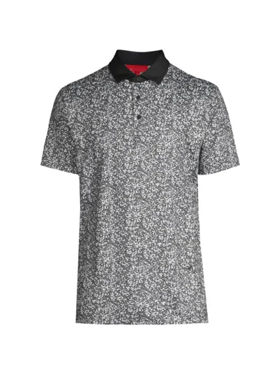 Shop Redvanly Men's Eaton Printed Polo Shirt In Black