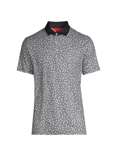 Shop Redvanly Men's Clyde Printed Polo In Black