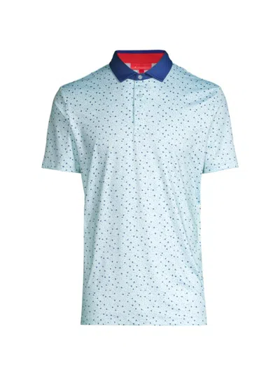 Shop Redvanly Men's Bedford Splatter Dot Polo Shirt In Breeze