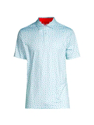 Shop Redvanly Men's Ashby Floral Polo In Breeze