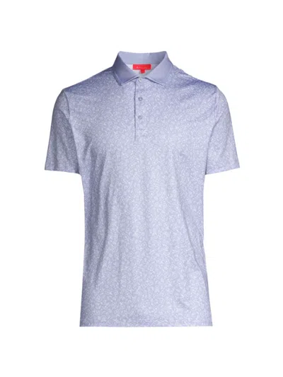 Shop Redvanly Men's Bendall Floral Print Polo In Baby Lavender