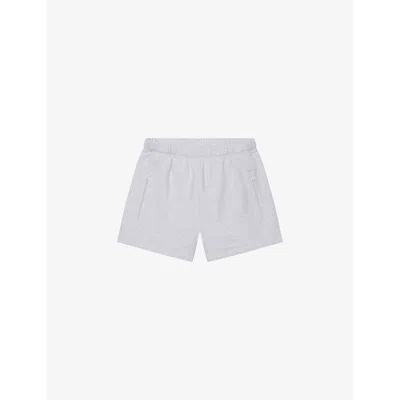 Shop Khy Mid-rise Relaxed-fit Cotton-terry Shorts In Heather Grey