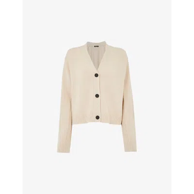 Whistles Womens Cream Nina Button-front Relaxed-fit Cotton Cardigan In Cream