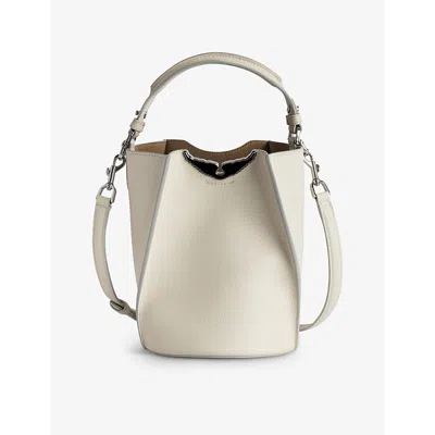 Zadig & Voltaire Womens Flash Borderline Leather Bucket Bag In Flash