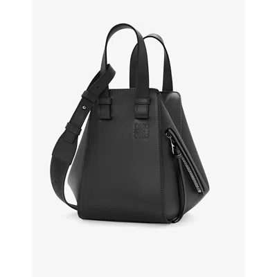 Shop Loewe Womens Black Hammock Compact Leather Top-handle Bag