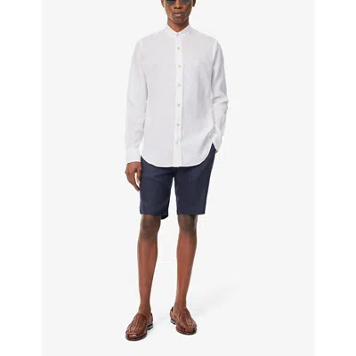 Shop Eleventy Men's Blue Drawstring-waist Regular-fit Linen Shorts