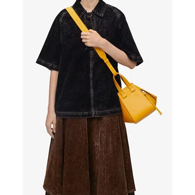 Shop Loewe Womens Sunflower Hammock Compact Leather Top-handle Bag