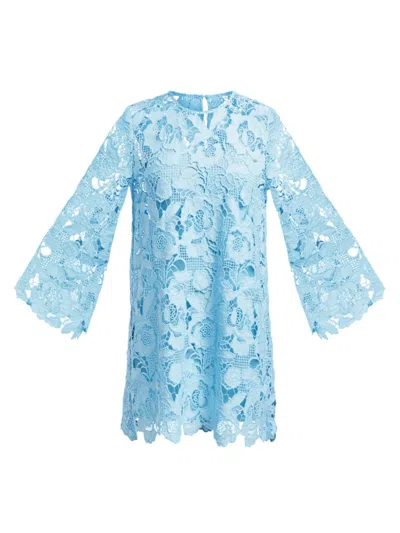 Shop Mestiza New York Women's Mira Floral Lace Minidress In Ocean Blue