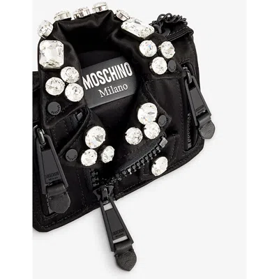 Shop Moschino Women's Fantasy Print Black Still Life With Heart Satin Cross-body Bag