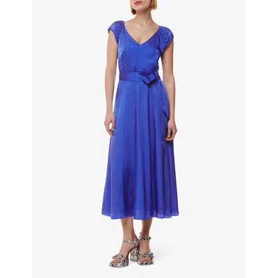 Whistles Arie Hammered Satin Midi Dress