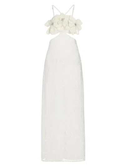 Shop Patbo Women's Beaded Appliqué & Cut-out Maxi Dress In White