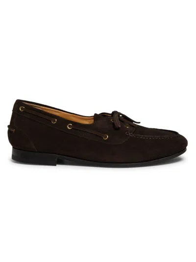 Shop Bally Men's Swiss Leather Boat Shoes In Brown